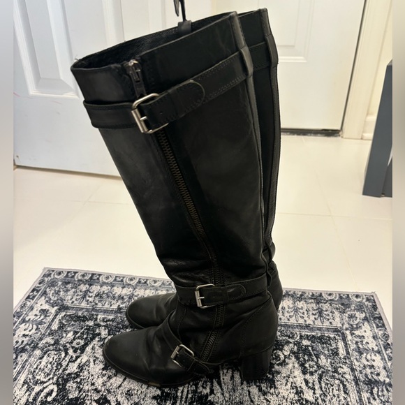 J. Crew Miller tall midheel motorcycle boots 6.5 black - Picture 5 of 11
